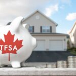 TFSA piggy bank next to a house.