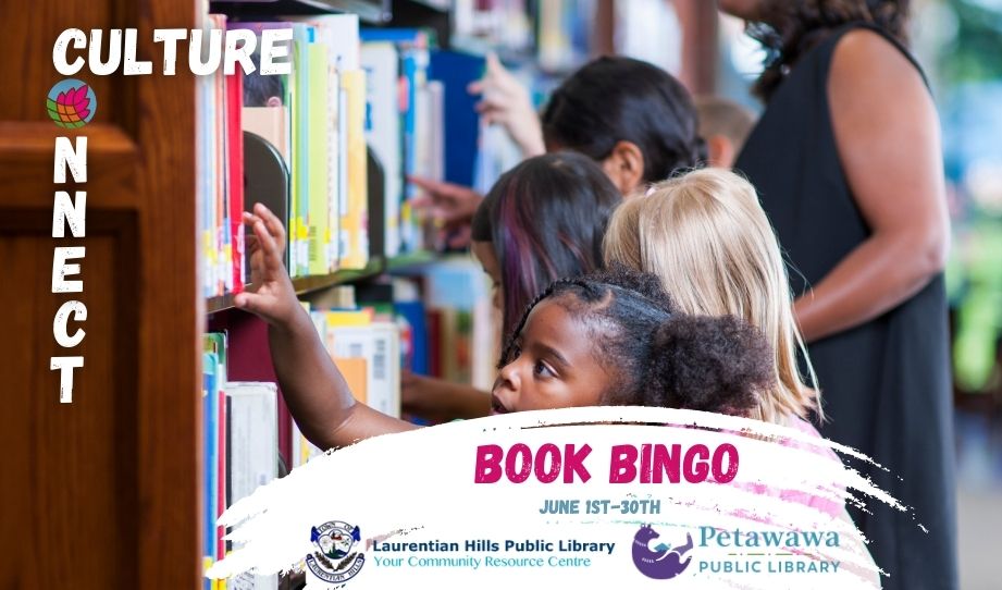 A photo of a group of kids picking out books in a library.