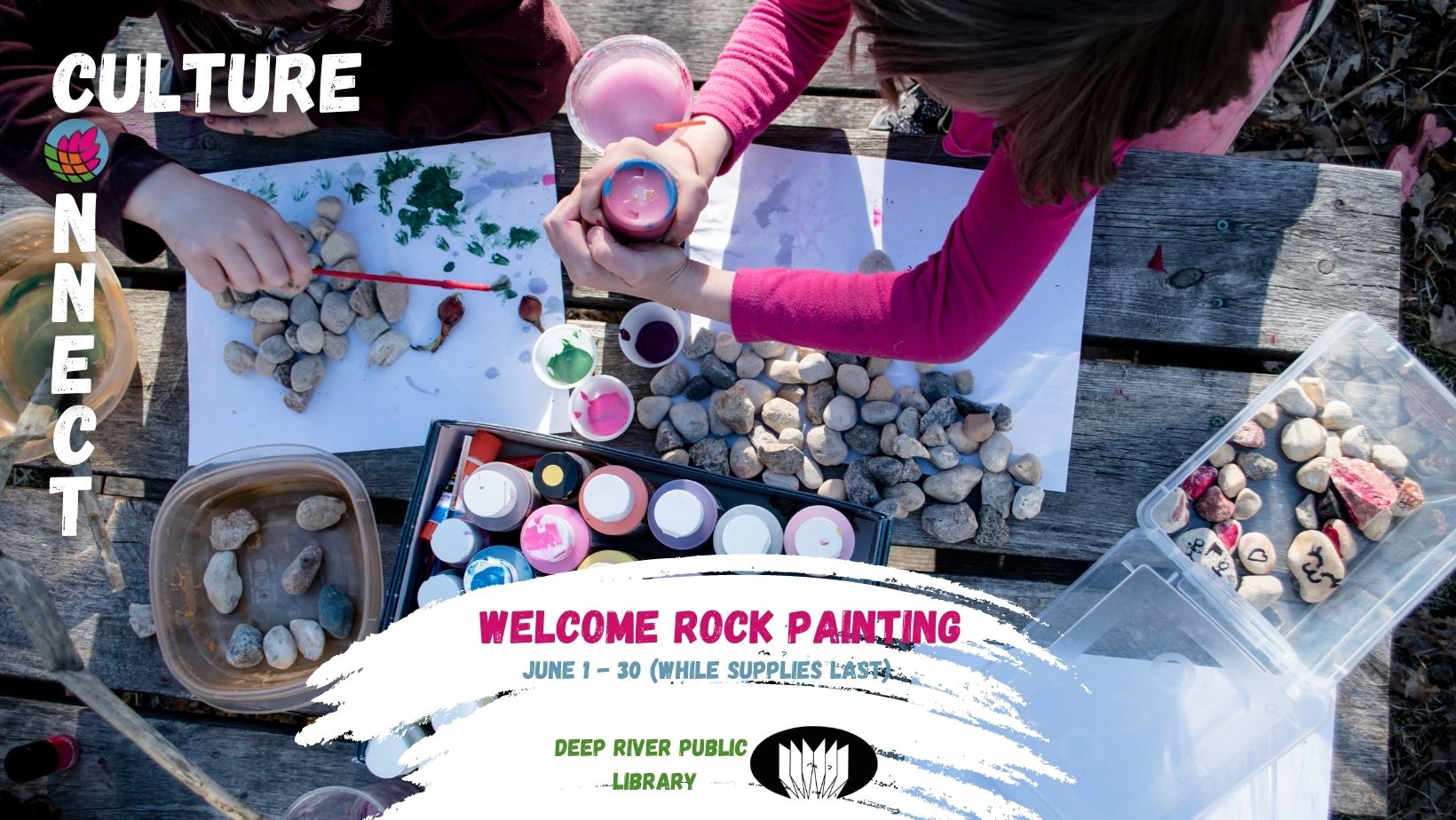 A photo of kids painting rocks